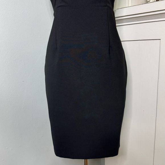 Express Black Stretch Sheath Dress w Exposed Gold Zipper 8 Holiday Party Wear - Picture 5 of 10